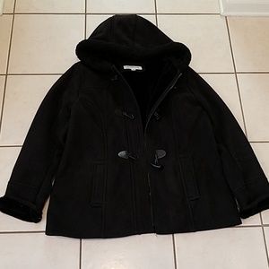 Liz Clairborn faux shearling black jacket